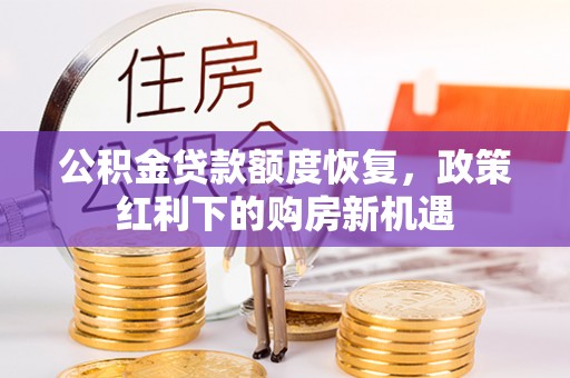 大埤公积金贷款额度恢复，政策红利下的购房新机遇