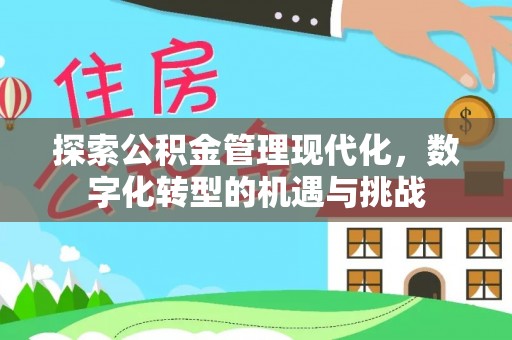 大埤探索公积金管理现代化，数字化转型的机遇与挑战