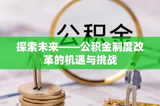 大埤探索未来——公积金制度改革的机遇与挑战