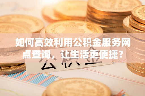 大埤如何高效利用公积金服务网点查询，让生活更便捷？