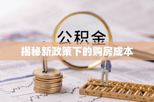 大埤揭秘新政策下的购房成本