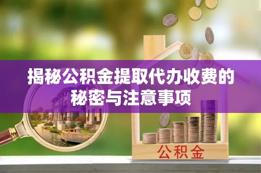 大埤揭秘公积金提取代办收费的秘密与注意事项