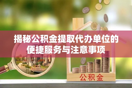 大埤揭秘公积金提取代办单位的便捷服务与注意事项