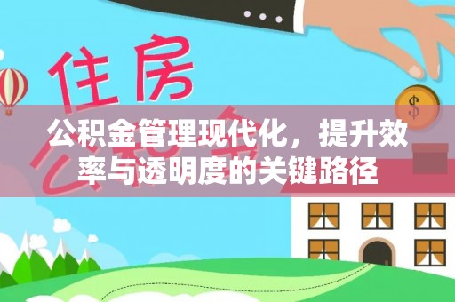 大埤公积金管理现代化，提升效率与透明度的关键路径