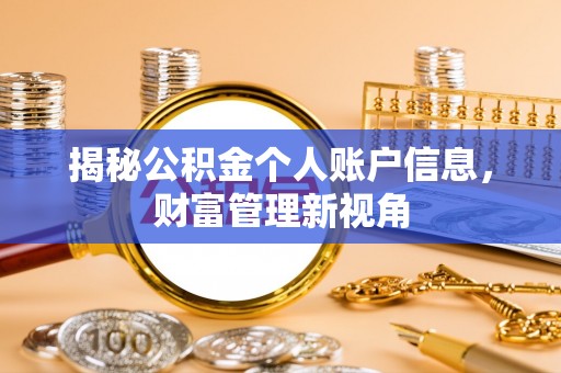 大埤揭秘公积金个人账户信息，财富管理新视角